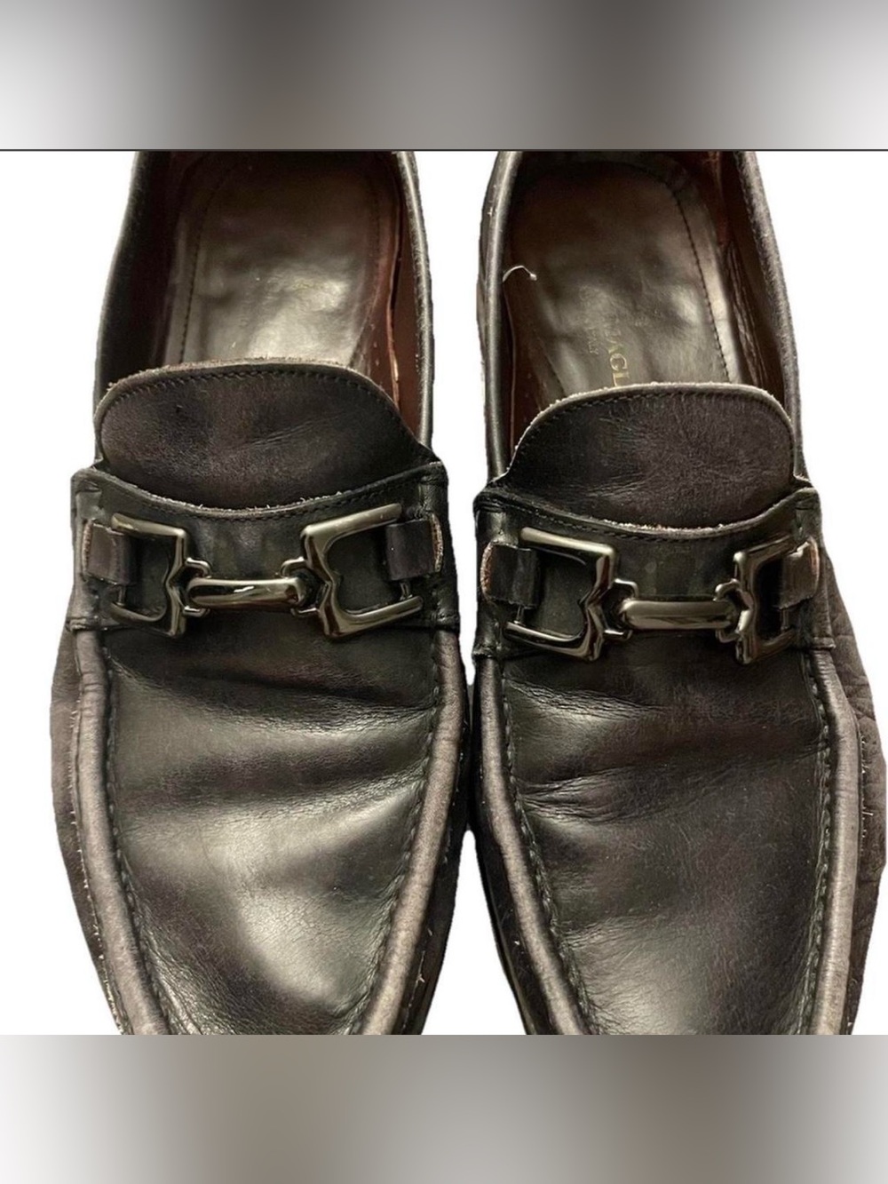 Bruno Magli Black Leather Horsebit Loafers Italy Men’s Size 9.5 M Slip On